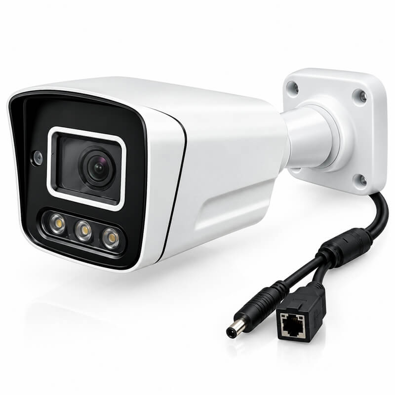 دوربین مداربسته IP 5MP بدنه فلزی دید در شب رنگی میکروفن‌دار